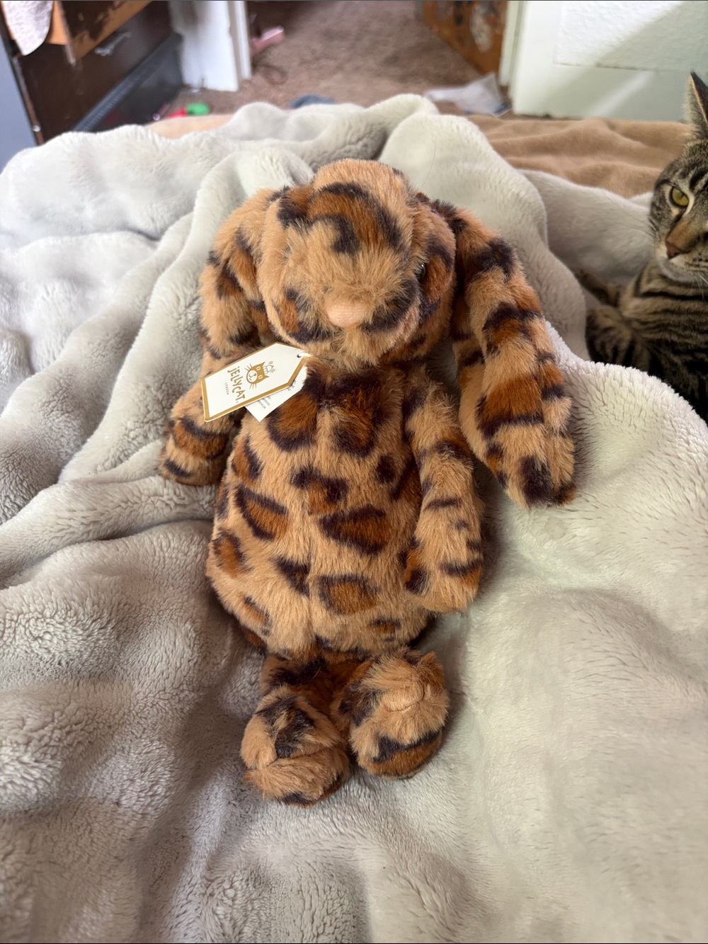 Jellycat Brown Leopard-Print Bashful Bunny Plush